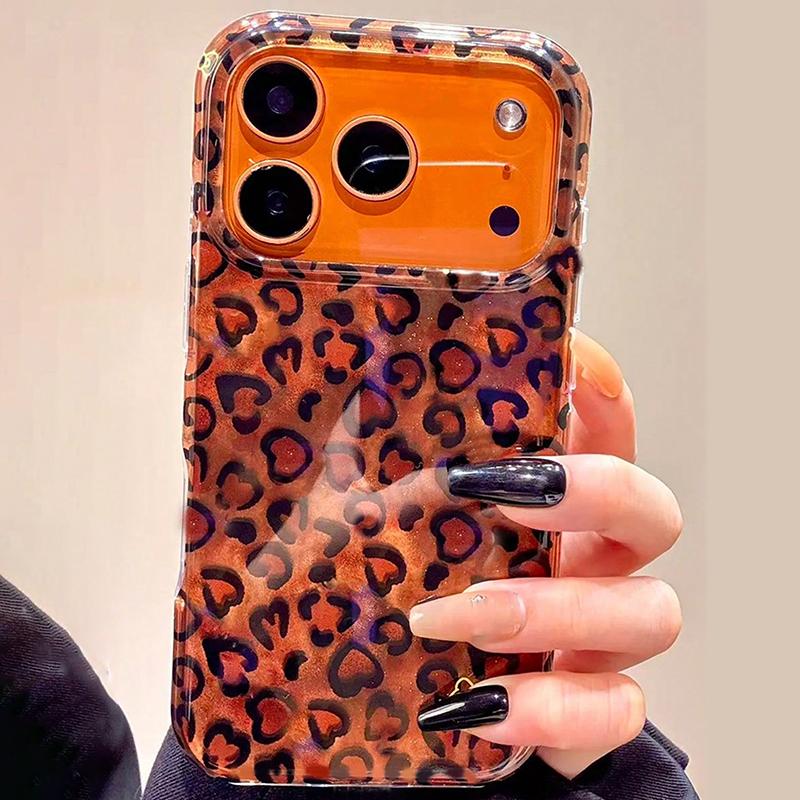 Luxury Leopard Print Sequin Phone Case For iPhone 17 16 15 14 13 12 11 Pro Max XS X XR 16E 16 Plus 17 Air Shockproof Back Cover