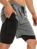 Men's PRO Breathable Mesh Double Layer Quick-Dry Loose Fit Running Shorts
