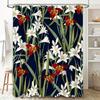 Floral Shower Curtain Home Decor Waterproof Bathroom Decoration Privacy Screen White Red Floral Design Shower Curtains