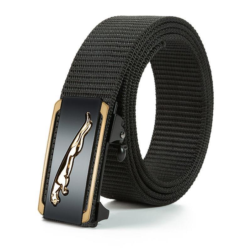 Men'S Toothless Automatic Buckle Woven Canvas Belt Belt Casual Nylon Tactical Pants Belt Military Training Outdoor Belt