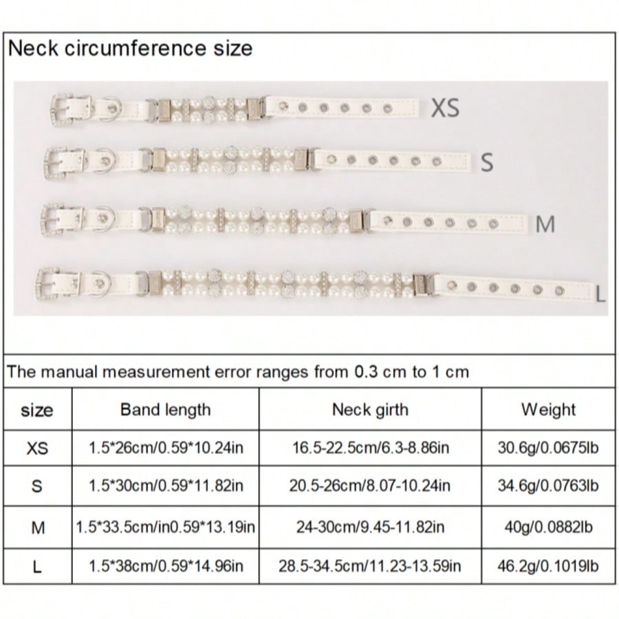 Faux Pearl Pet Collar