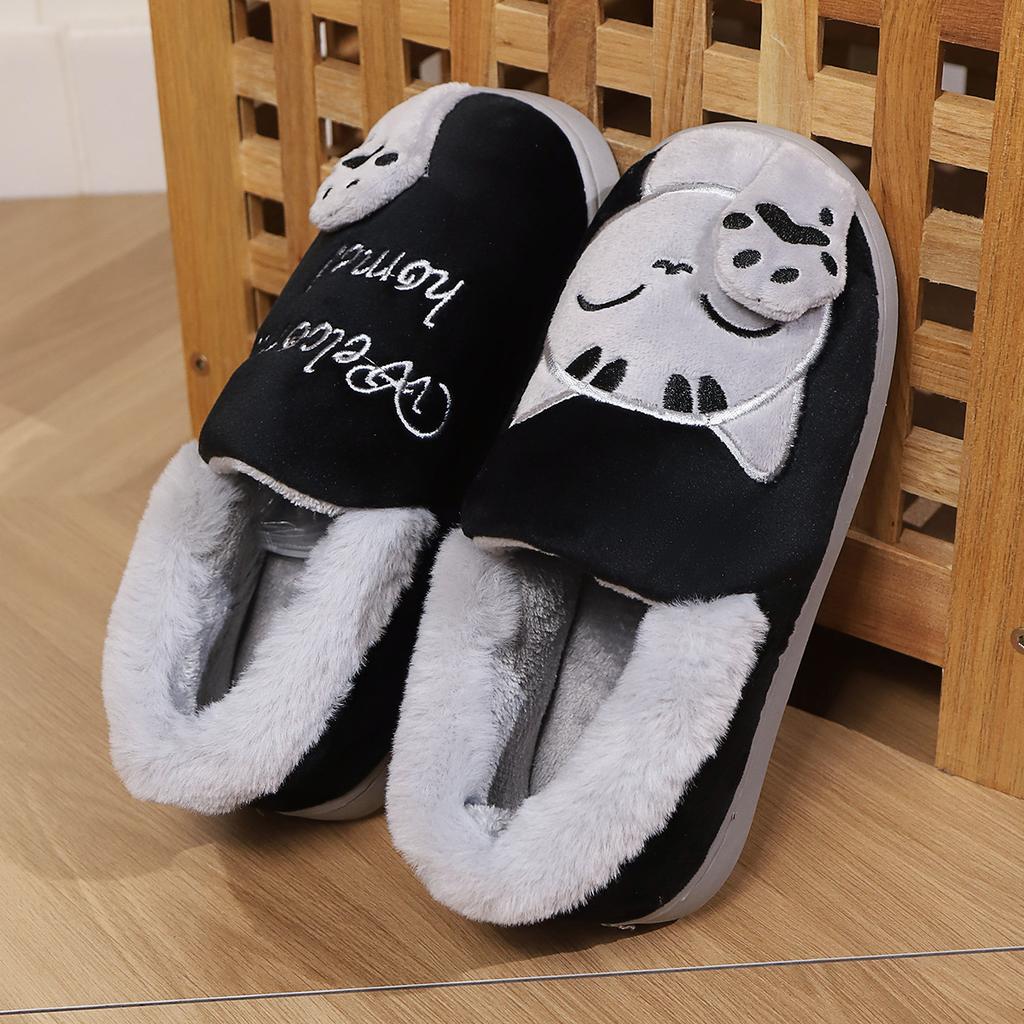 Nowe koreańskie urocze kapcie Maneki Neko na jesień i zimę, ciepłe bawełniane buty, bawełniane kapcie dla dorosłych par