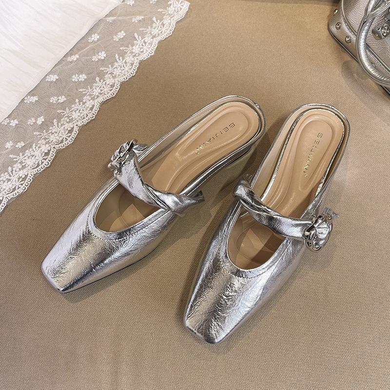 

Мягкая кожаная сумка голова полутапочки женские толстый каблук низкий каблук ремешок с пряжкой универсальные туфли Мэри Джейн 40