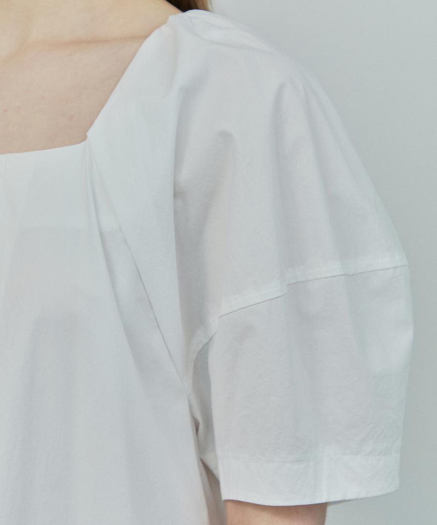 Ihr Front Pleated Puff Dress / White