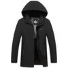 Men's Winter Warm Fleece Lined Business Jacket Outdoor Windproof Multi-Pocket Hooded Coat for Male Hooded Thicken Long Jackets Fashion Casual Parka
