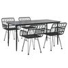 VidaXL Ensemble à manger de jardin 5 pcs Noir Résine tressée, ensemble de patio, ensemble bistro de jardin, ensemble de 3157855