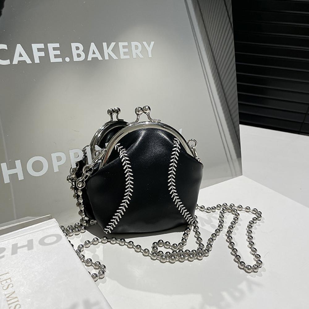 Personalizovaná řetízková mini skořepinová taška Vtipný baseballový design Vintage crossbody kabelka Dárek