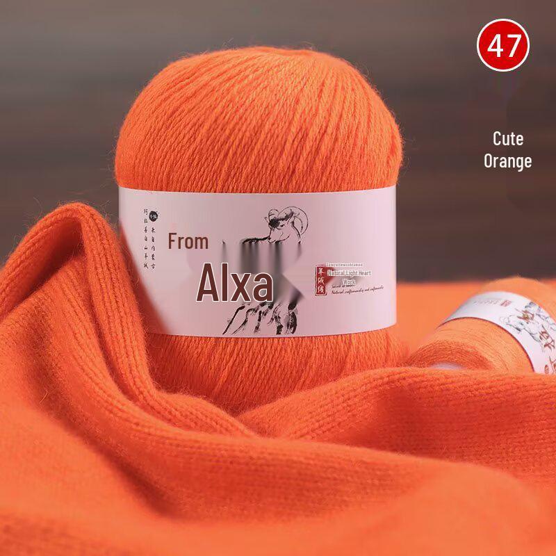 Hand-Knitted Medium-Thick Pure Cashmere Yarn Ball for DIY Projects - Perfect for Scarves and Gifts