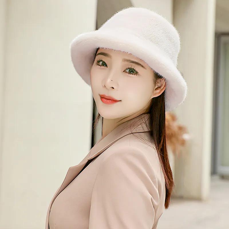 WTEMPO Women's Versatile Plush Retro Elegant Warm Thickened Hats Soft Solid Color Autumn Winter Casual Windproof Cold-proof Hats