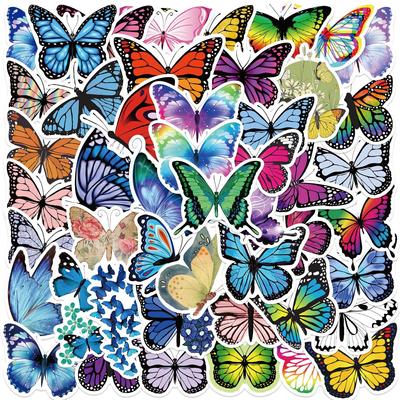 50Pcs Colorful Gentle Butterfly Graffiti Stickers Decorative Notebook Luggage DIY Waterproof Stickers