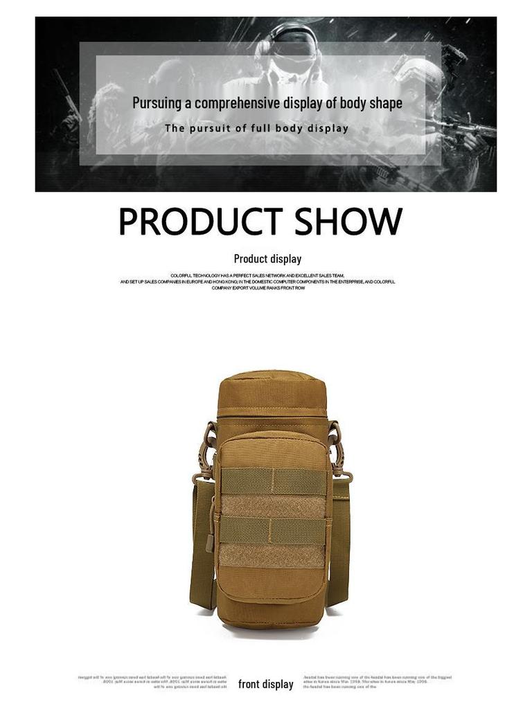 Multifunktionale Schultertasche für Camping & Radfahren mit Flaschenhalter