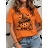 Fashion Women Retro Creative Pumpkin Head Print T Shirt Funny Casual O-neck Short Sleeves T-shirt Summer Female Tee Shirt Halloween Limited Edition