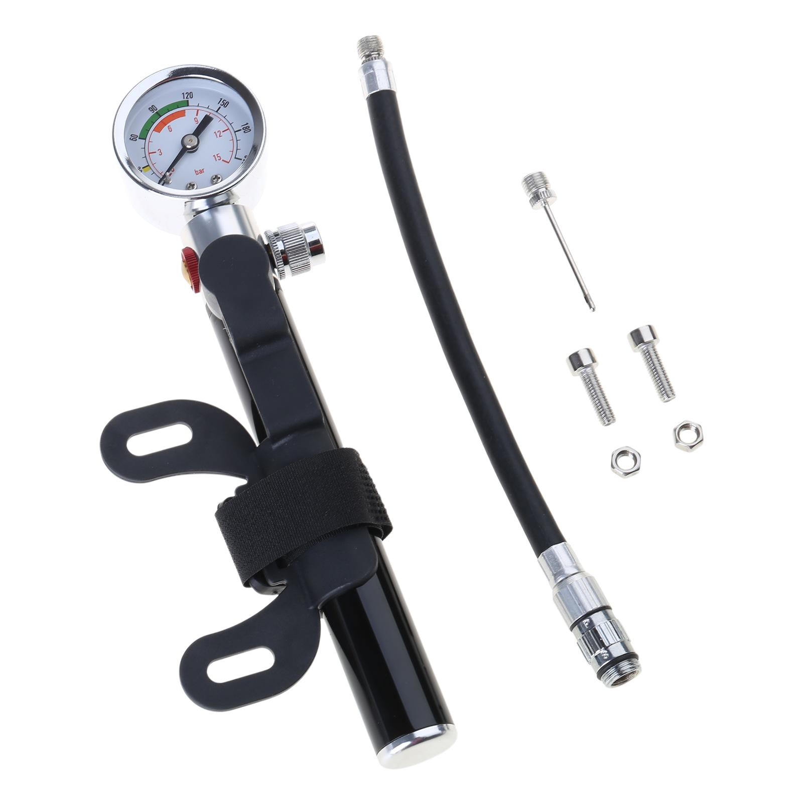 

Bicycles Pump Bike Hand Pump with Pressure Gauge Inflation Needles and Frame Mount High Pressure 120PSI for Road Bike