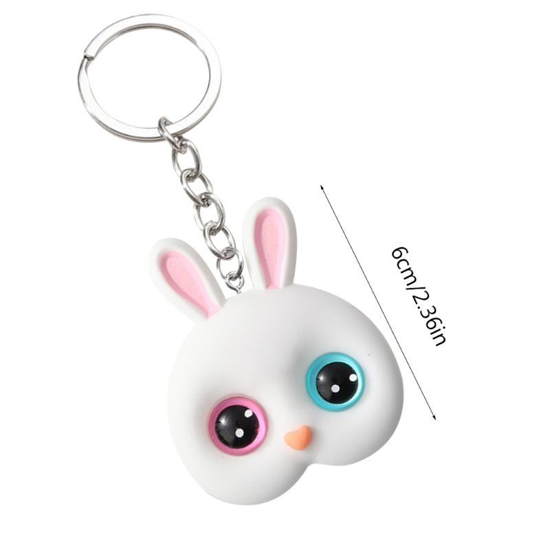 Cute Bunnies Keychain 3D Cartoon Cat Keychain Ribbt Keychain Gift Easy To Carry