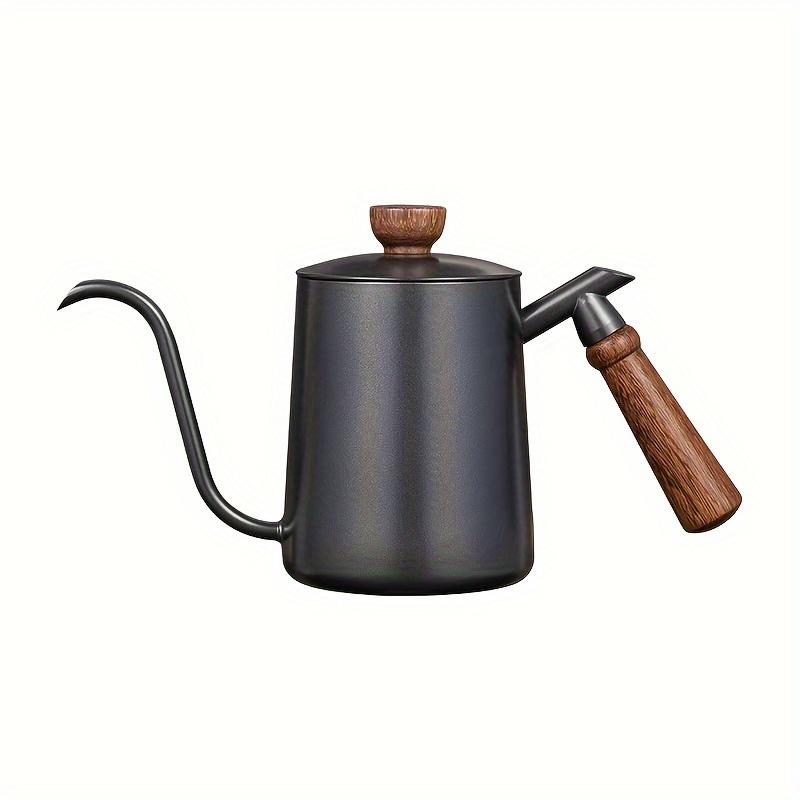 600ML Nerezová konvice na kávu Pour Over s dřevěnou rukojetí Dlouhá hubička Dripová konvice pro domácího baristu