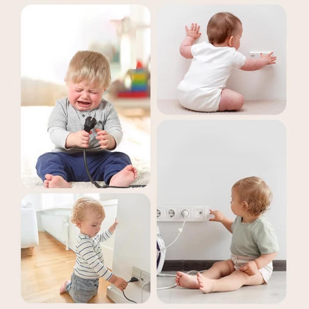 Baby Proof Plug Cover 10 Pieces Socket Protector with Concealed Handle for Toddler Safety Electric Shock Prevention