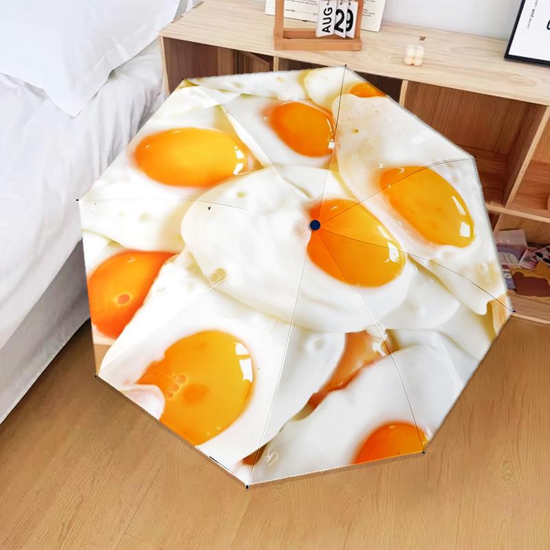 Egg Yolk Delight Umbrella Folding Umbrella, Automatic Umbrella 8-Frame for Travel, Camping Use Gift for Halloween Christmas