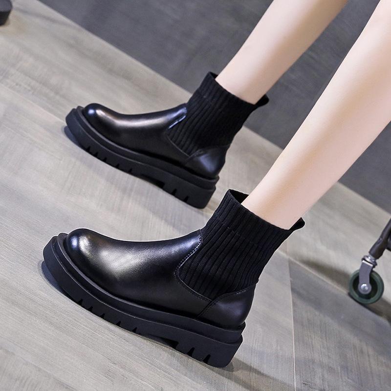Short Boots Women's  Autumn and Winter New Item European and American Slim Elastic Socks Boots Breathable Short Boots
