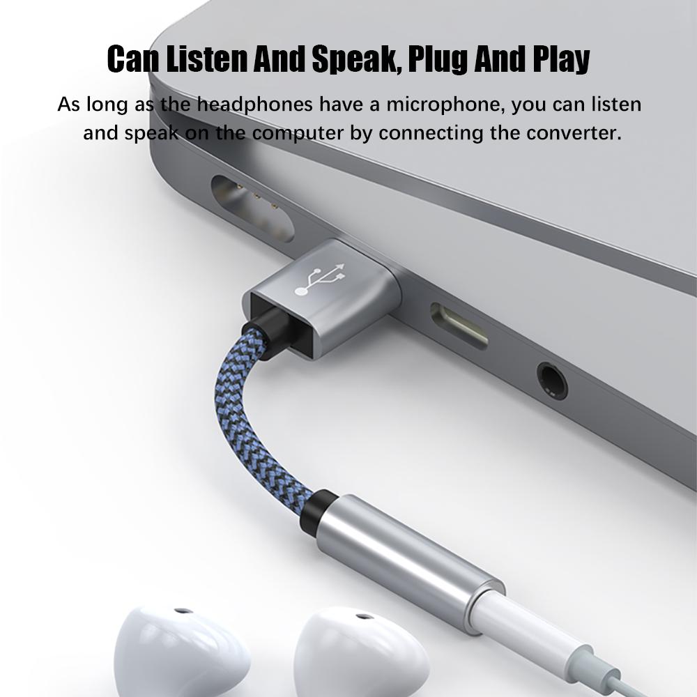 Xiaomi USB A To 3.5mm Jack Audio Adapter Earphones Microphone Conversion With External Stereo Sound Card For PC Laptop Mac Accessories