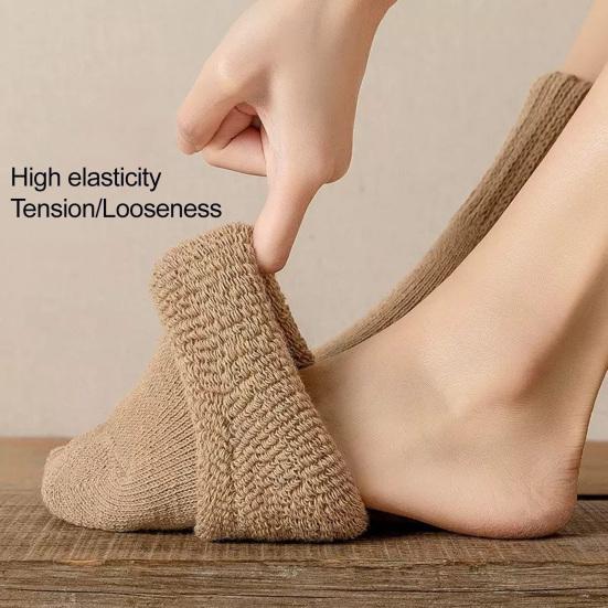 Unisex Thick Crew Socks Solid Color Warm Winter Socks Ribbed Stretchy Casual Socks for Women Leggings And Low Cut Boots