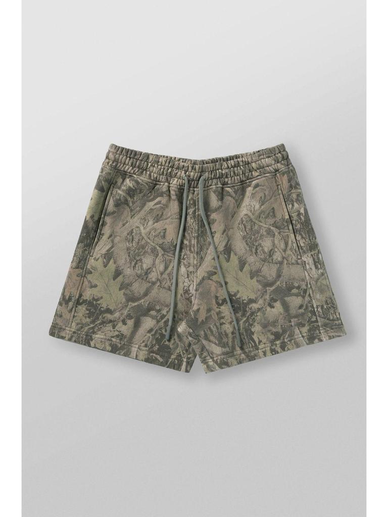 YOUNGLA Men's Casual Withered Leaf Style Camouflage Shorts - Retro Letter Loose Fit Summer Fitness Sports Beachwear