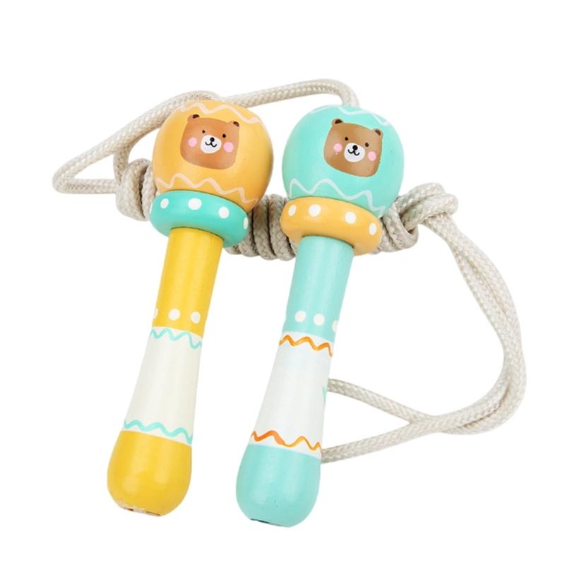 Childrens Adjusted Skipping Rope with Wood Handle Jump Rope Skipping Kids, 216cm Adjusted Rope Skipping Fitness Rope