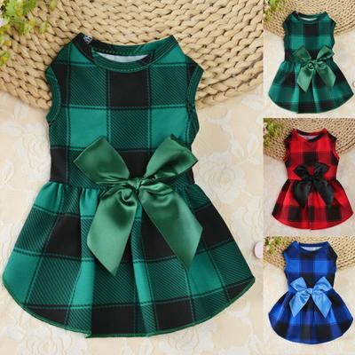 Clothes Grids Pet Soft Pattern Dress-up Pet Texture Princess Dogs Dress