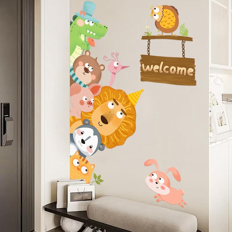 Welcome to stickers cute self-adhesive milk tea coffee clothing store glass wall stickers creative door stickers