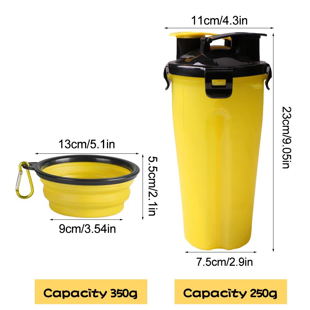 Portable 2 In 1 Pet Food Water Food Container with Folding Silicone Pet Bowls Outdoor Travel Dog Feeder Cup Pets Supplies