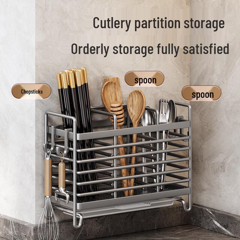 Wall-Mounted Stainless Steel Chopstick Holder F9