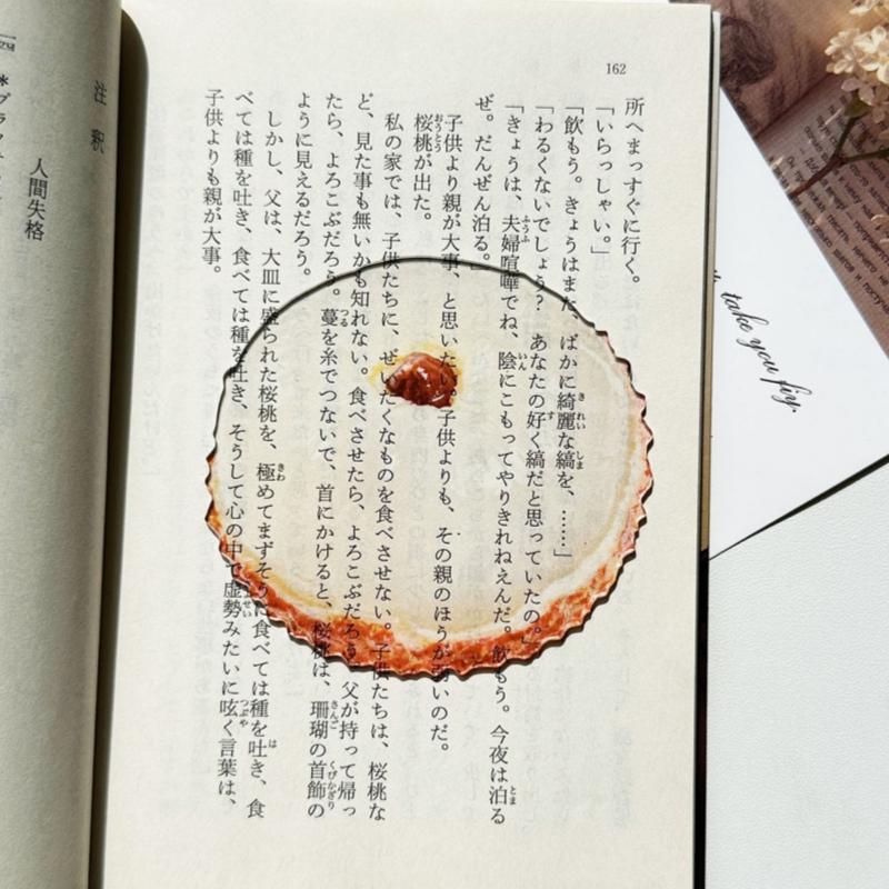 Marque-page en acrylique en forme de fruit Pomme Raisin Simulation Marque-page de lecture transparent Papeterie d'apprentissage Jouet pour enfants Cadeau