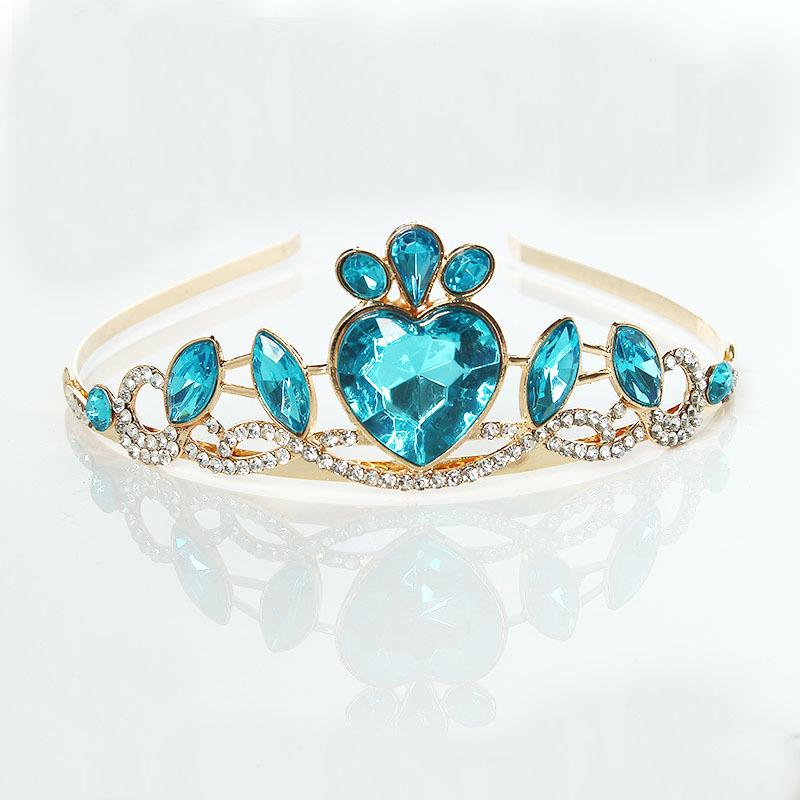 Korean Style Rhinestone Crystal Crown: Heart & Water Drop Diamond Design for Children's Performances