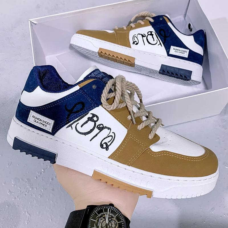 2024 Fashion Designer Shoes Men Casual Platform Sneakes Lace Up Trainers Student Sneakes Mens Vulcanized Shoes Zapatillas Hombre