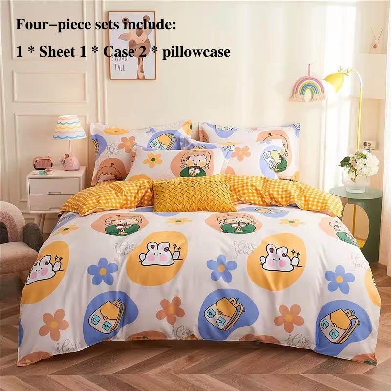 Lenzuola a quattro pezzi da letto erano infilate in un set di maniche 1,8 metri 2 metri letto stile Qingxianjie biancheria da letto per la casa