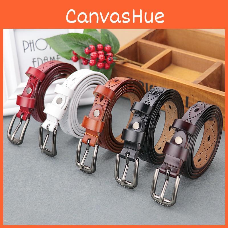 Leaf Genuine Graphic Leather Women Waist Belt Retro Pin Closure Daily Decoration