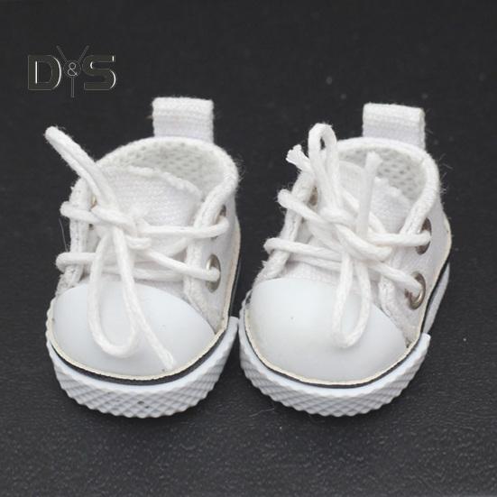 1 Pair Doll Shoes Mini Lace-Up Canvas Sneakers for 17cm Dolls Fingerboard Mini Finger Shoes Toy Accessory Realistic Design Creative Gift