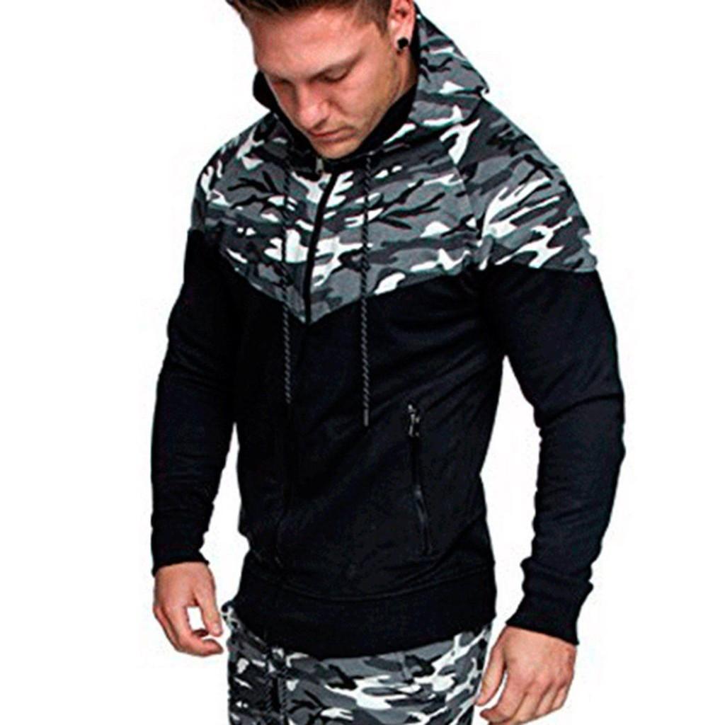 Mens Slim Hoodie Camouflage Sweatshirt Coat Jacket Outwear Tops Trousers Pants With Premium Quality Fabric And Timeless Style