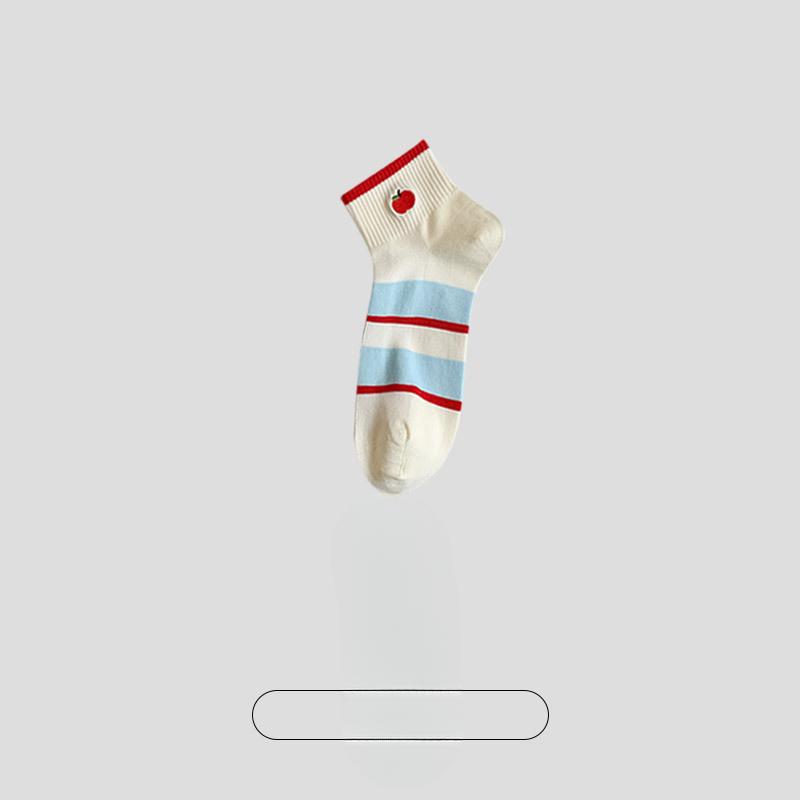 Female Summer Thin Cute Cartoon Mesh Breathable Antibacterial Deodorant Short Cotton Socks