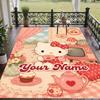 Custom Text Hello Kitty Pattern Floor Rug Soft Indoor Carpet Mat Living Room Bedroom