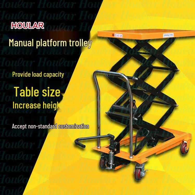 Electric Hydraulic Scissor Lift Cart - Mobile Flatbed Trolley