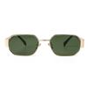 Retro Gold Metal Punk Square Sunglasses for Women Men  Brand Designer Fashion Classic Green Lens Rectangle Sun Glasses UV400