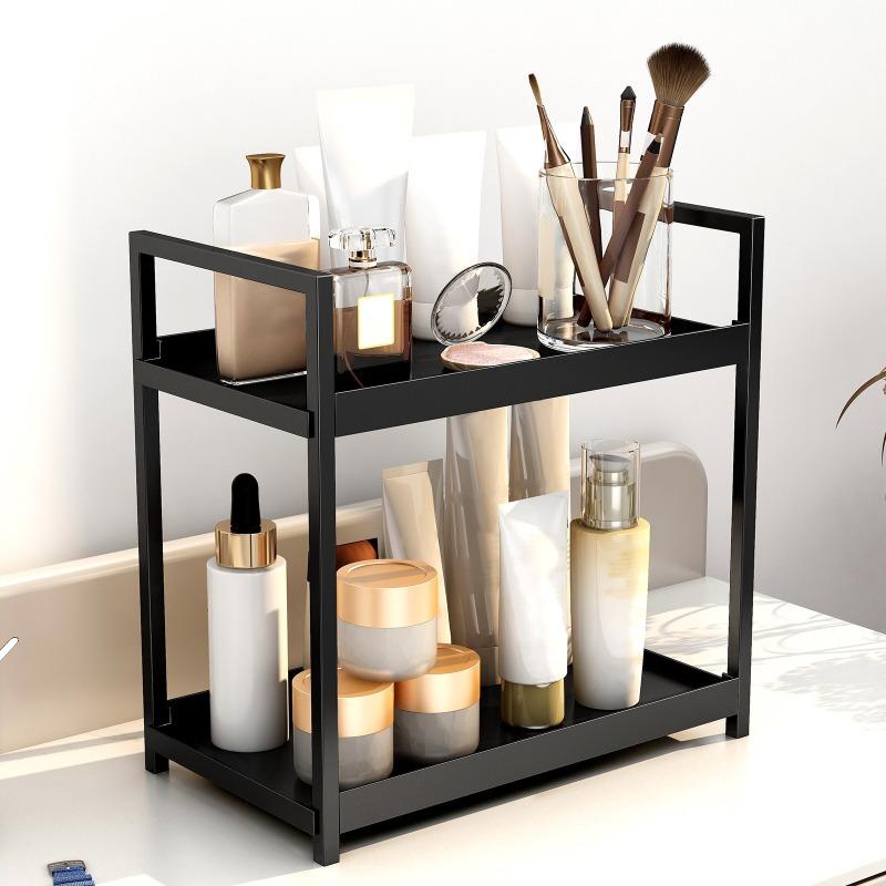 Organisateur de comptoir à 2 niveaux pour cuisine, salle de bain, cosmétiques, étagère de rangement pour chambres, bureaux, comptoirs, bibliothèque