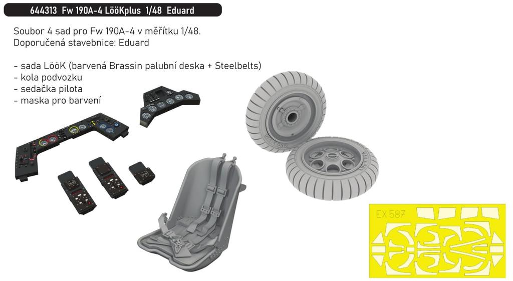 eduard LookPlus Instrument Panel Set Plastic Model Parts EDU644313 1/48 Fw190A-4 w/Parts (for Eduard) (Airplane)