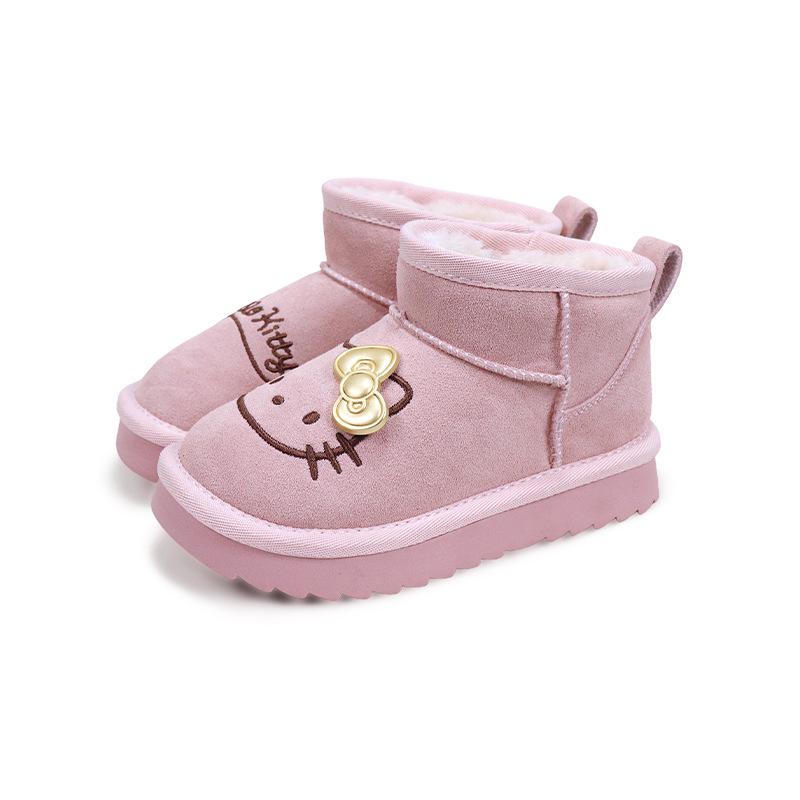 Girls  Fleece-Lined Snow Boots, 2025 Winter Style, Warm & Trendy 34 розовый