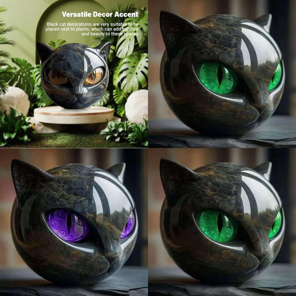 Creative Stone Patterned Cat Resin Ornaments For Party Decor And Giftgiving