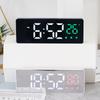 Silent LED Mirror Clock with Three Alarms - Ideal for Students & Kids' Bedside Desk