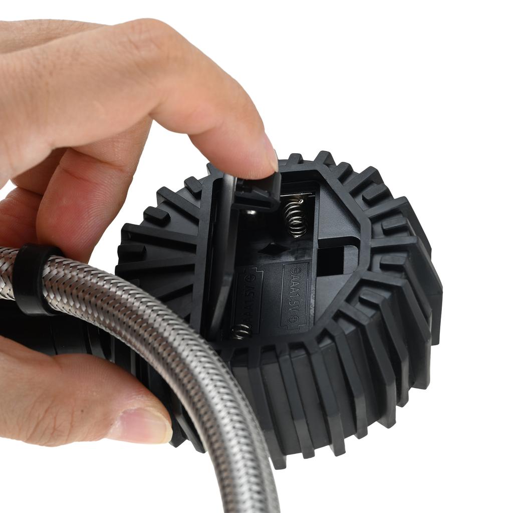 Digitaler Reifendruckmesser mit Aufpumpe 200 PSI Heavy Duty Luftanschluss Kompressor-Zubehör Edelstahl-Geflechtschlauch Reifendruckmesser