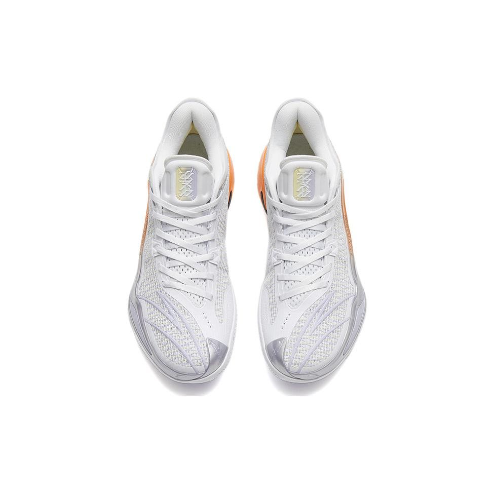 Anta Light Crazy 4 Rocket Tail Flame Non-Slip Wear-Resistant Low-Top Basketball Shoes Men Sneaker White Orange 112321113-1