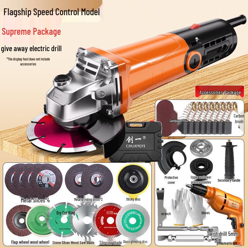 Angle Grinder: Industrial Polisher for Metal Cutting, Rust Removal & Grinding, Household Hand Tool