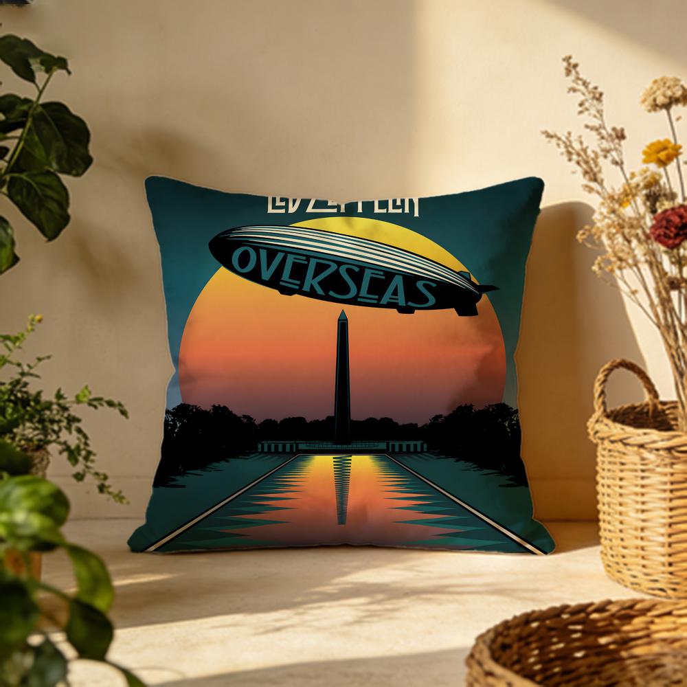 Trendy LLed Zeppelinew Cushion Cover Versatile DoubleSided Pillow Case Fit for Sofa Bed Car  Daily Decor